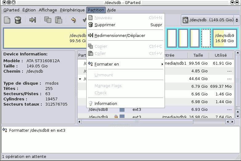 menu partition